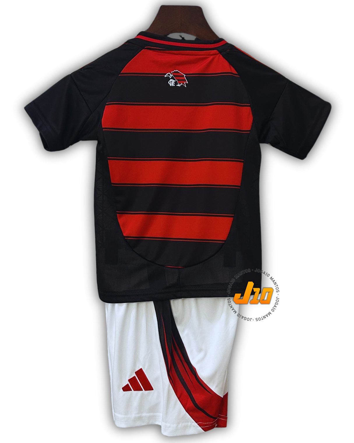 Conjunto Infantil Flamengo I 25/26 Adidas - Preto e Vermelho