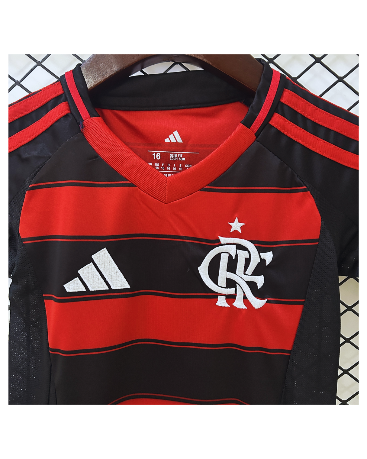 Conjunto Infantil Flamengo I 25/26 Adidas - Preto e Vermelho