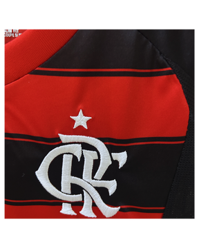 Conjunto Infantil Flamengo I 25/26 Adidas - Preto e Vermelho