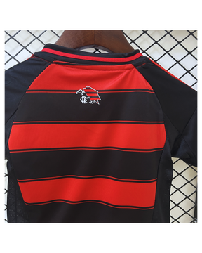 Conjunto Infantil Flamengo I 25/26 Adidas - Preto e Vermelho