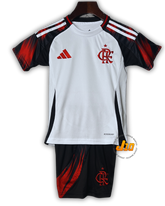 Conjunto Infantil Flamengo II 25/26 Adidas - Branco e Preto