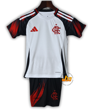 Conjunto Infantil Flamengo II 25/26 Adidas - Branco e Preto