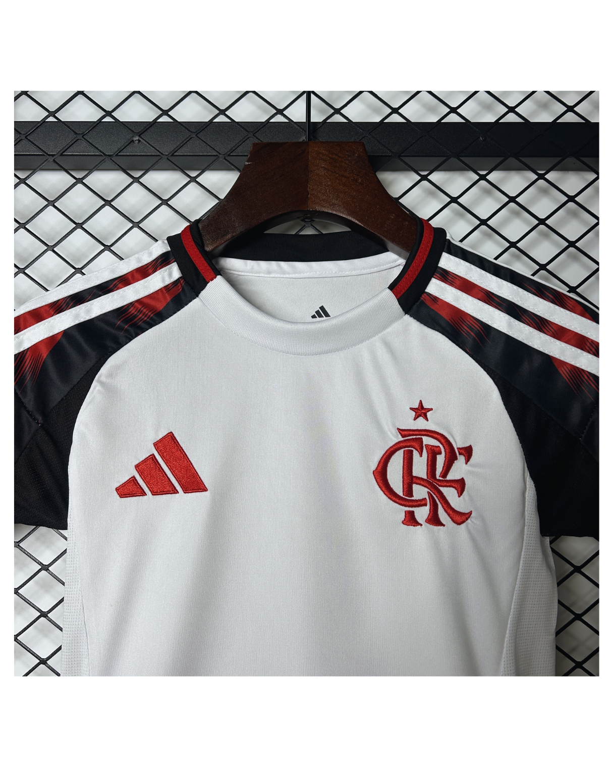 Conjunto Infantil Flamengo II 25/26 Adidas - Branco e Preto