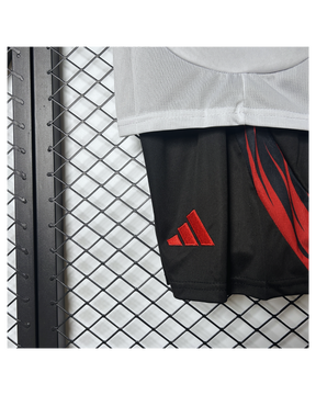 Conjunto Infantil Flamengo II 25/26 Adidas - Branco e Preto