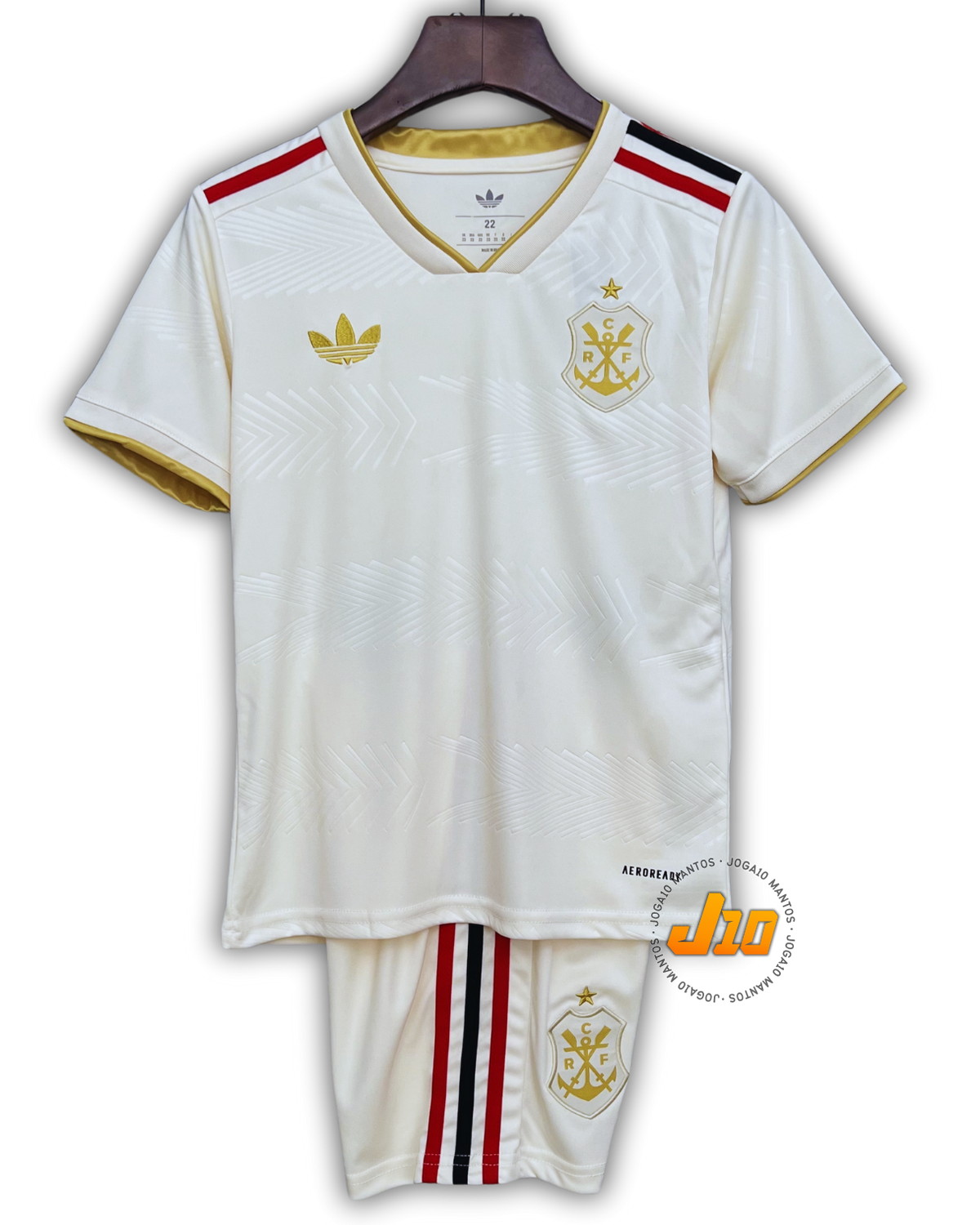 Conjunto Infantil Flamengo III 25/26 Adidas - Bege