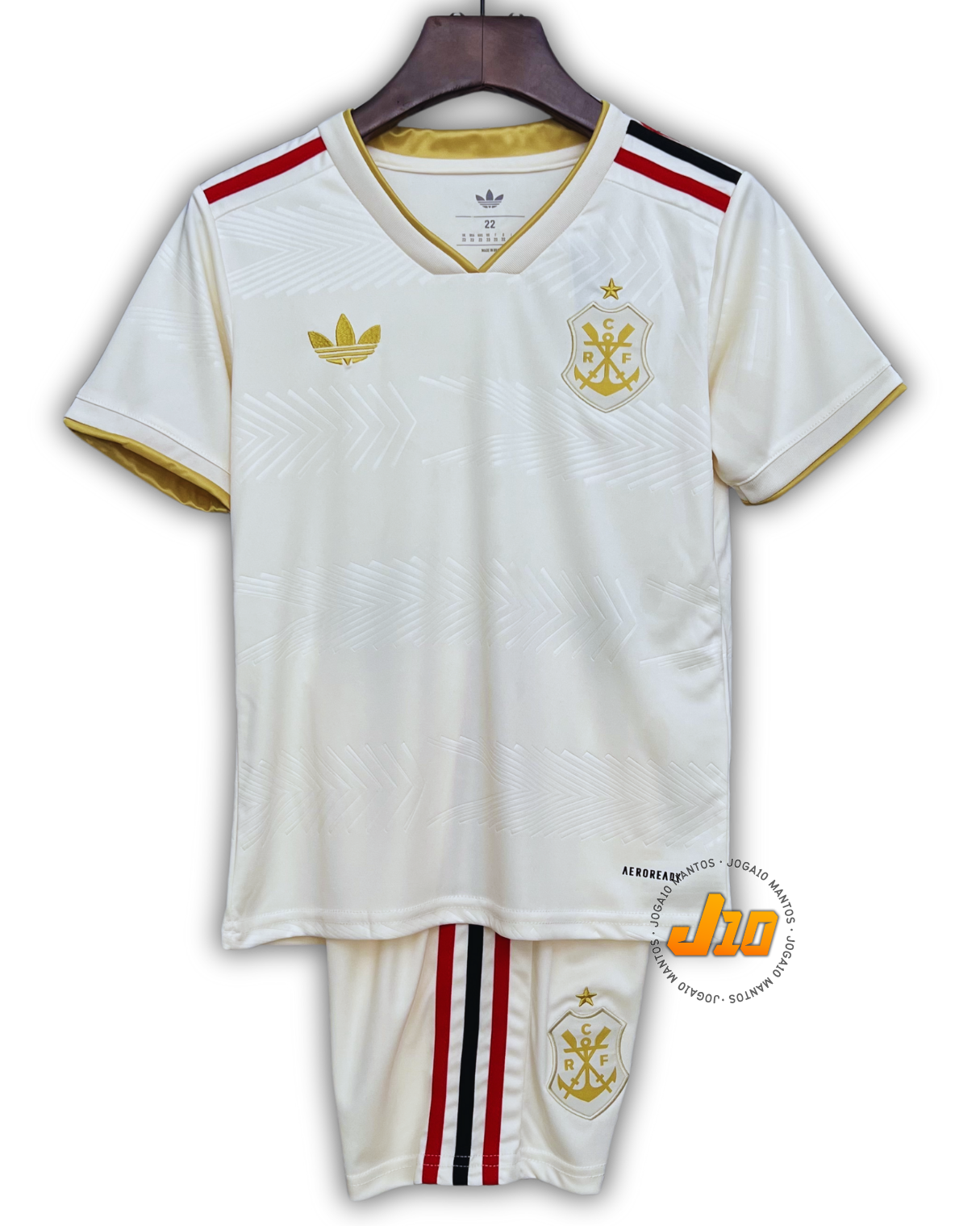 Conjunto Infantil Flamengo III 25/26 Adidas - Bege