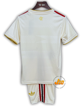 Conjunto Infantil Flamengo III 25/26 Adidas - Bege