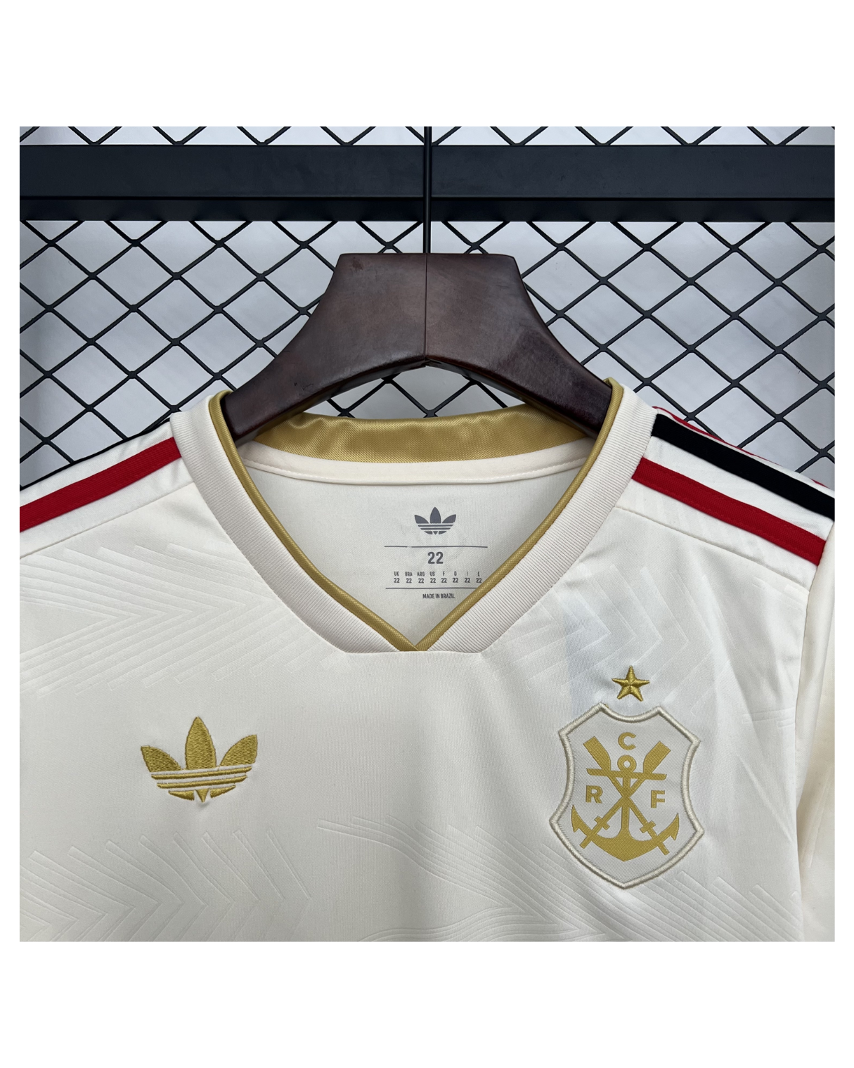 Conjunto Infantil Flamengo III 25/26 Adidas - Bege